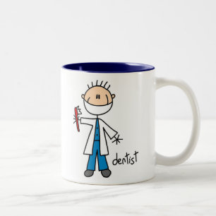 Bicolor Figura taza del palillo del dentista