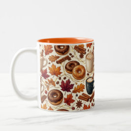 Bicolor Funda para taza de Especias de Calabaza de Otoño A