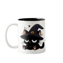 Gato Negro Lindo y Calabaza | Taza de Halloween de