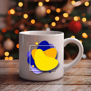 Bicolor Geometría vibrante: taza de café creativa colorida