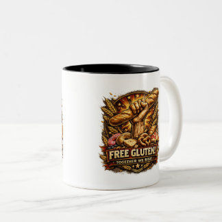 Bicolor ¡Gluten Libre! Taza de Café Divertida para Amantes