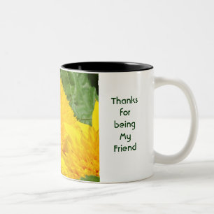 Bicolor Gracias por ser mi amigo! Taza de café floral