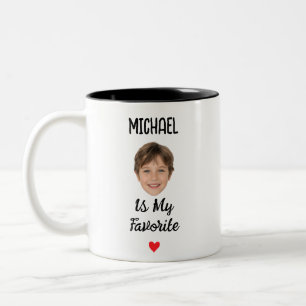 Bicolor Graciosa taza infantil favorita con foto de nombre