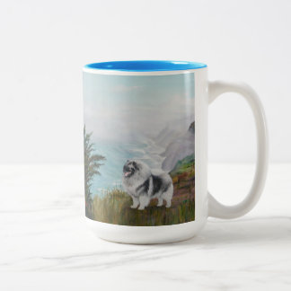 Bicolor Gran taza con Keeshond