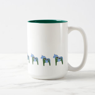 Bicolor Gran Taza de Café Caballo Dala Águila Grande
