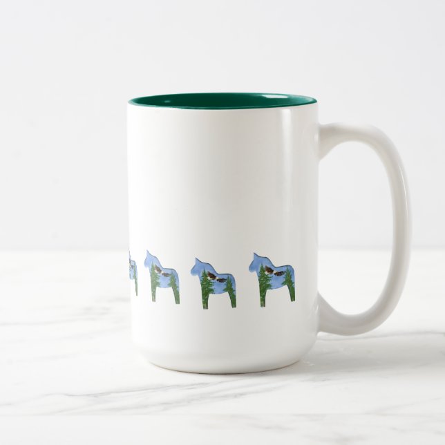 Bicolor Gran Taza de Café Caballo Dala Águila Grande (Derecha)