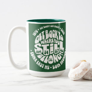 Bicolor Gran taza de café de 16 oz: Verde y Blanco