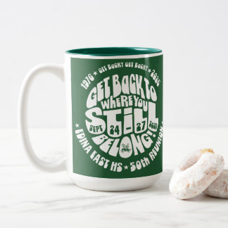 Bicolor Gran taza de café de 16 oz: Verde y Blanco