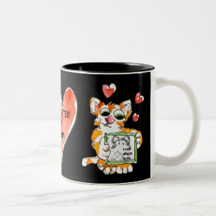 Bicolor Haga su propia taza linda del gato