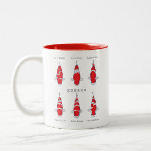 Bicolor Hermosa taza de pescado Koi - Regalo elegante y ún