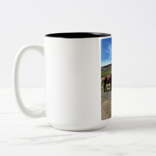 Bicolor Hermoso paisaje de la naturaleza Taza de café de d