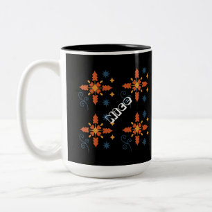 Bicolor Hermoso texto con taza de estilo de dos tonos de c