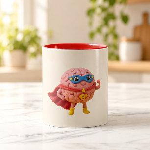 Bicolor Héroe Cerebral Taza de Mascota Superhéroe Adorab