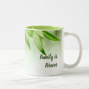 Bicolor Hojas/familia es para siempre una taza de dos tono