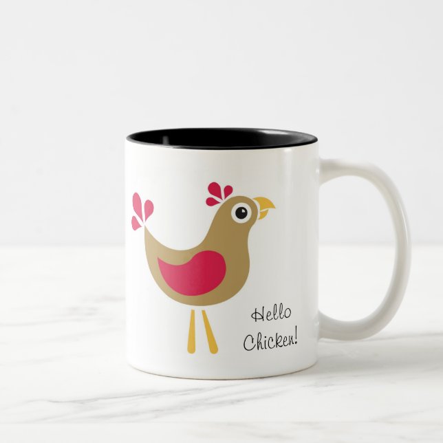 Bicolor ¡Hola pollo! Taza (Derecha)