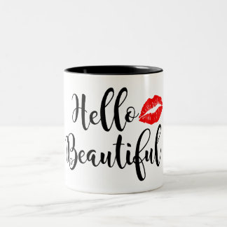 Bicolor Hola taza hermosa