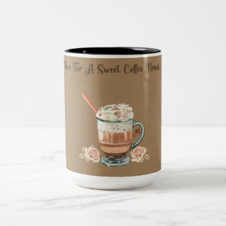 BICOLOR HORA DE UN DULCE DESCANSO PARA TOMAR CAFÉ TAZA DE