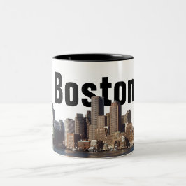 Bicolor Horizonte de Boston en una taza