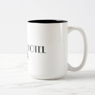 Bicolor Hotel de Tydvil - taza de café grande - logotipo