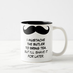 Bicolor I bigote el mayordomo para traer la taza del té