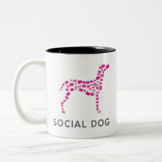 Bicolor I taza social del perro del corazón