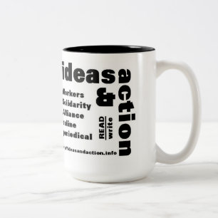 Bicolor ideas y taza de café del zine de la tela del wsa