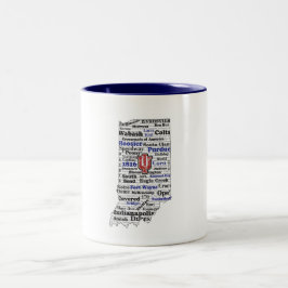 Bicolor IN Word Cloud (V1 azul) taza de café