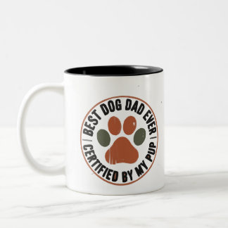 Bicolor Insignia de Mejor Papá Perro del Mundo Taza – Cert