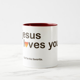Bicolor Jesús le ama taza
