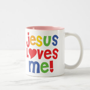 Bicolor ¡Jesús me ama! taza