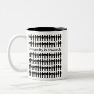 Bicolor La conformidad es taza cobarde