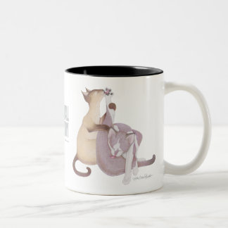Bicolor La fábrica del Hairball 11 onzas. Taza