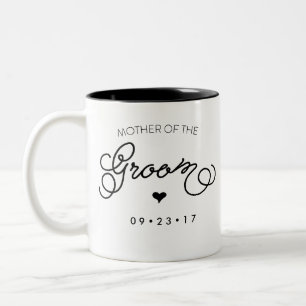 Bicolor La madre de la taza del novio personaliza su fecha