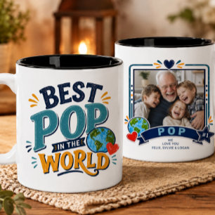 Bicolor La Mejor Papá del Mundo Taza con Foto
