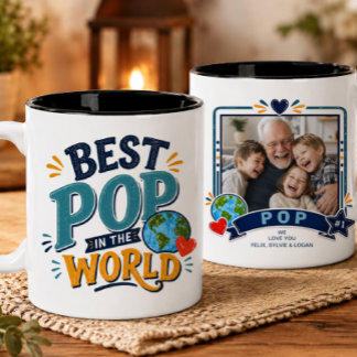 Bicolor La Mejor Papá del Mundo Taza con Foto