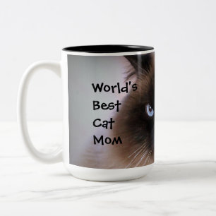 Bicolor La mejor taza de la mamá del gato del mundo