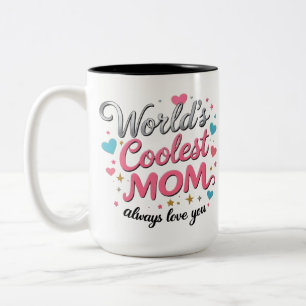 Bicolor La MOM más genial del mundo – Taza de 15oz de dos