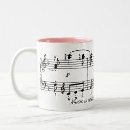 Bicolor La música está sintiendo la taza de café