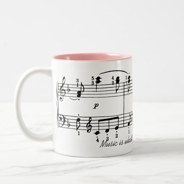 Bicolor La música está sintiendo la taza de café (Izquierda)