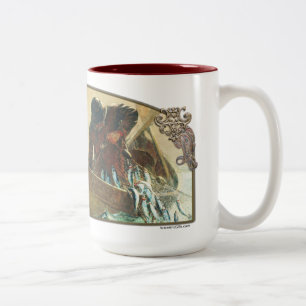Bicolor La red de los arenques - 15oz de cerámica. Taza