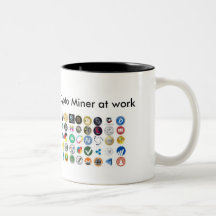 La taza de café Crypto del minero