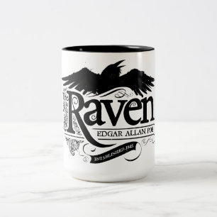 Bicolor La taza de café de Edgar Allan Poe del cuervo