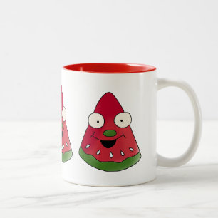 Bicolor La taza de café feliz de la sandía