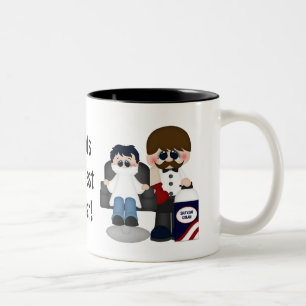 Bicolor La taza de café más grande del peluquero del mun