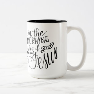 Bicolor La taza de Handlettered, el decir cristiano, me da