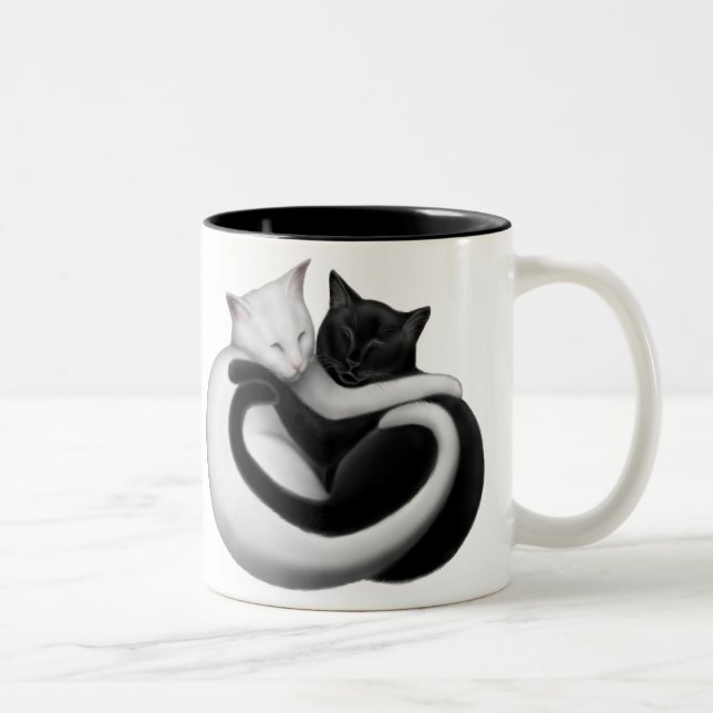 Bicolor La taza de los gatos del amor (Derecha)