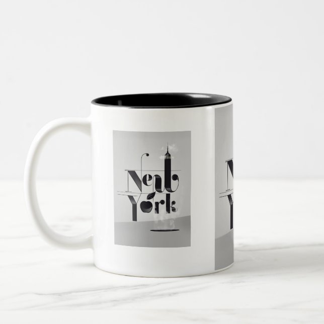 Bicolor La taza de NY "Cawfee" (Izquierda)