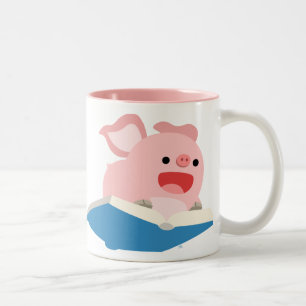 Bicolor La taza del cerdo del libro y del dibujo animado