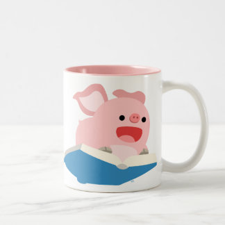 Bicolor La taza del cerdo del libro y del dibujo animado