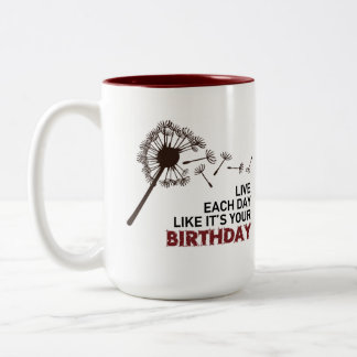 Bicolor La taza del proyecto del cumpleaños